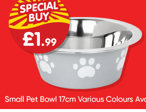 Small Pet Bowl 17cm - Various Colours Available
