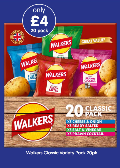 Walkers Classic Variety Pack 20pk