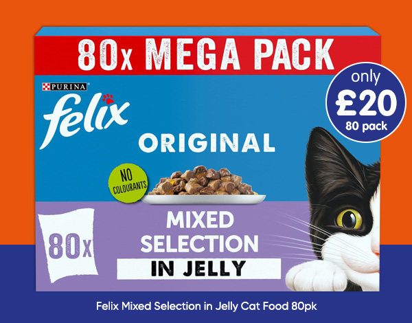Felix Mixed Selection in Jelly Cat Food 80pk