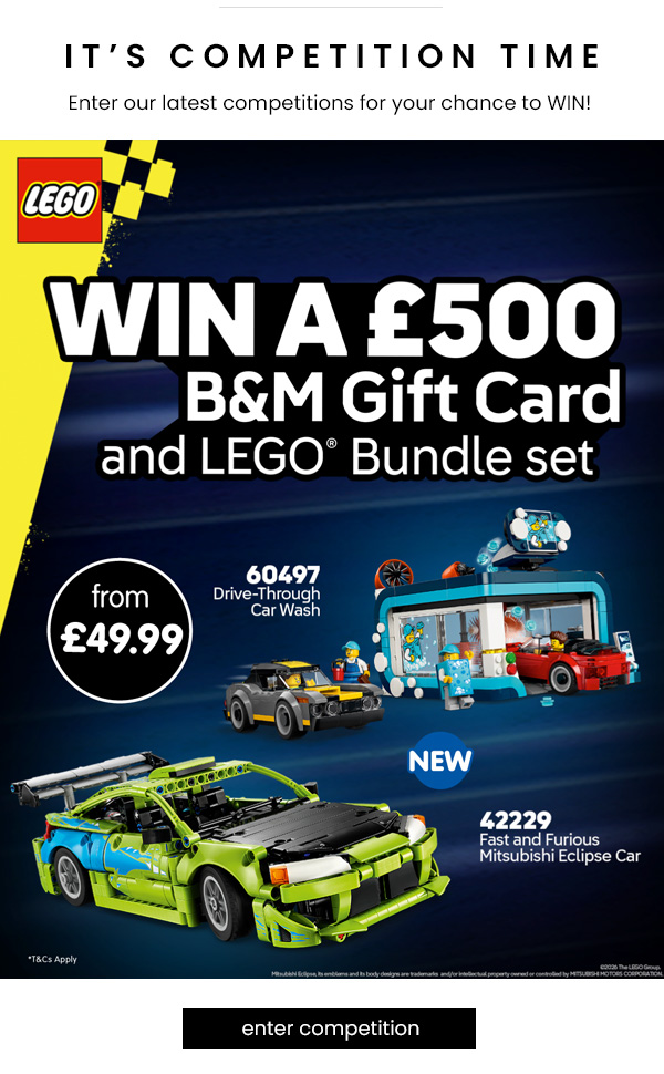 WIN a £500 B&M Gift Card PLUS a LEGO Bundle Competition