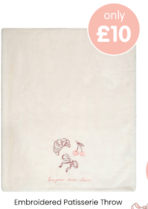 Embroidered Patisserie Throw