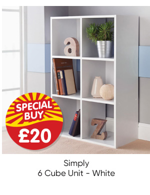 Simply 6 Cube Unit - White