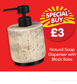 Natural Soap Dispenser with Black Base