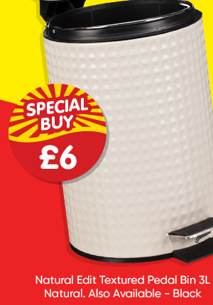 Natural Edit Textured Pedal Bin 3L
