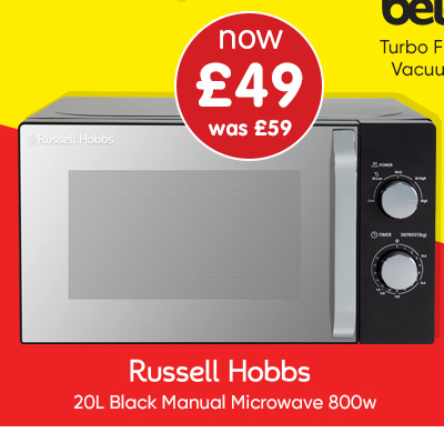 Russell Hobbs 20L Black Manual Microwave 800w