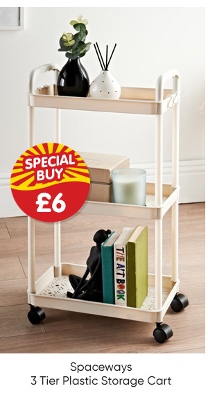 Spaceways 3 Tier Plastic Storage Cart