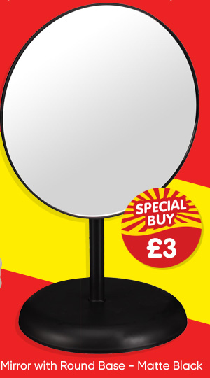 Mirror with Round Base - Matte Black