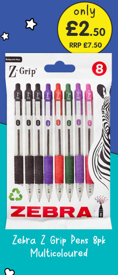 Zebra Z Grip Pens 8pk - Multicoloured