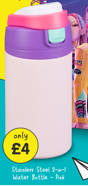 Stainless Steel 2-in-1 Water Bottle - Pink