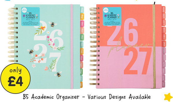 B5 Academic Organiser - Various Designs Available