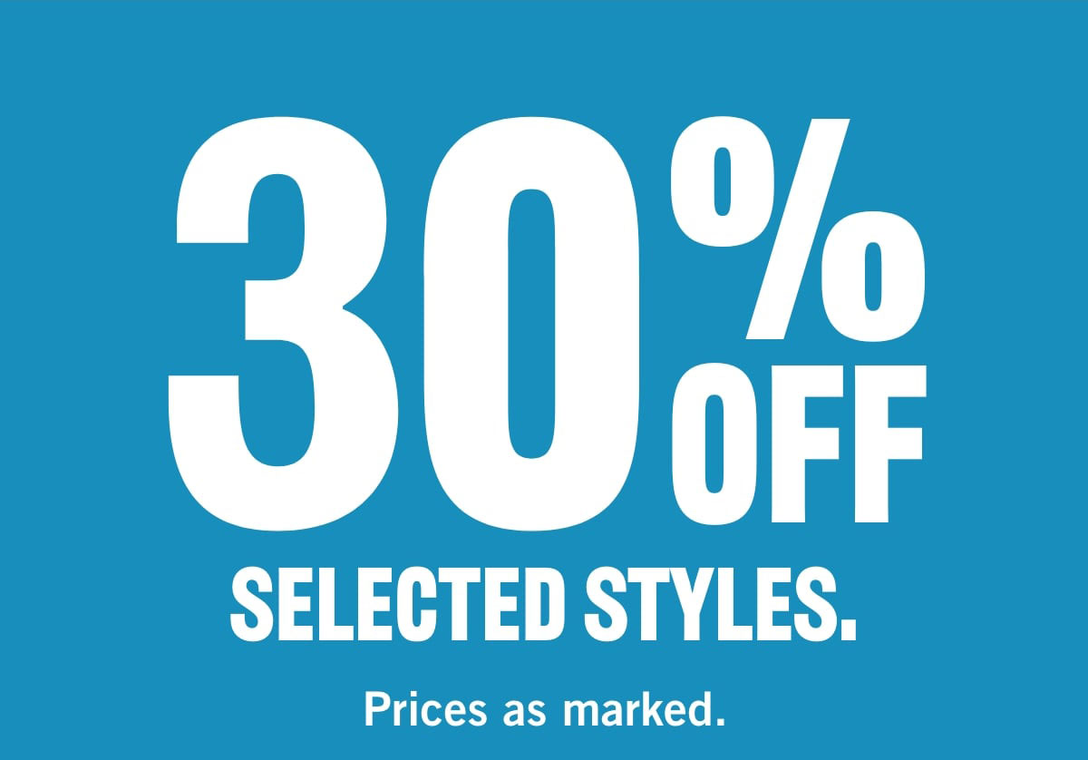 30% Off Selected Styles