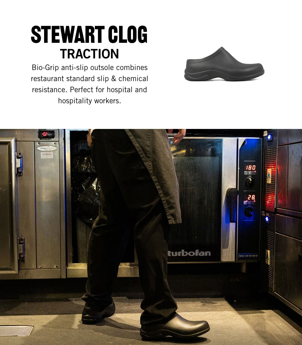 Stewart Clog Traction. Perfect for hospital and hospitality workers.