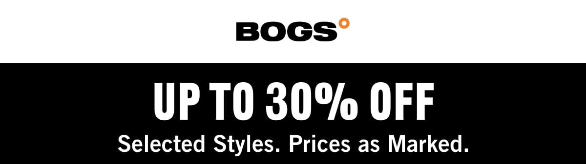 Up to 30% off selected styles. Prices as marked. Display images to learn more.