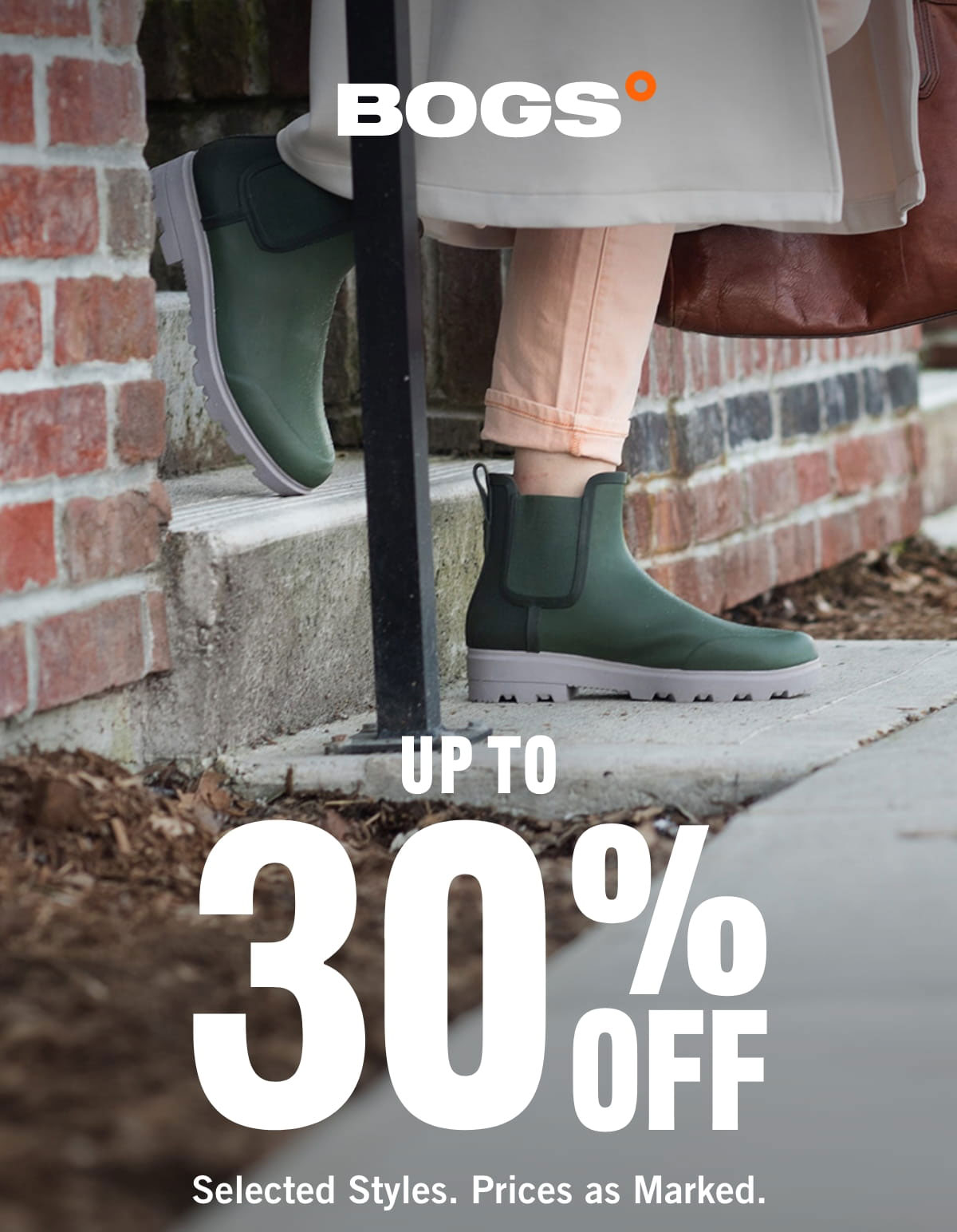 Up to 30% off selected styles. Prices as marked. Display images to learn more.