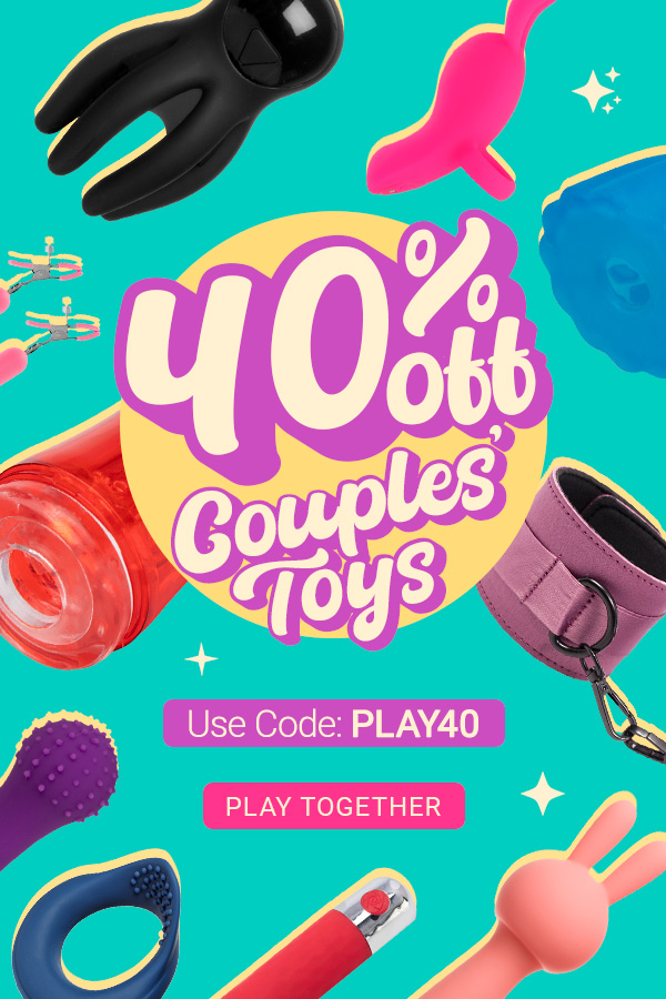 Get 40 percent off couple toys with code PLAY40