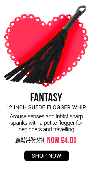 Fantasy 12 inch suede flogger whip was 9.99 now 4.00