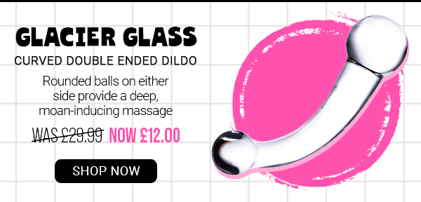 Glacier glass curved double ended d*ldo was 29.99 now 12.00