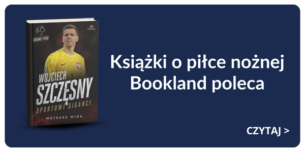 Bookland recommendation banner showing a football book cover with a goalkeeper in a yellow kit and text promoting books about football