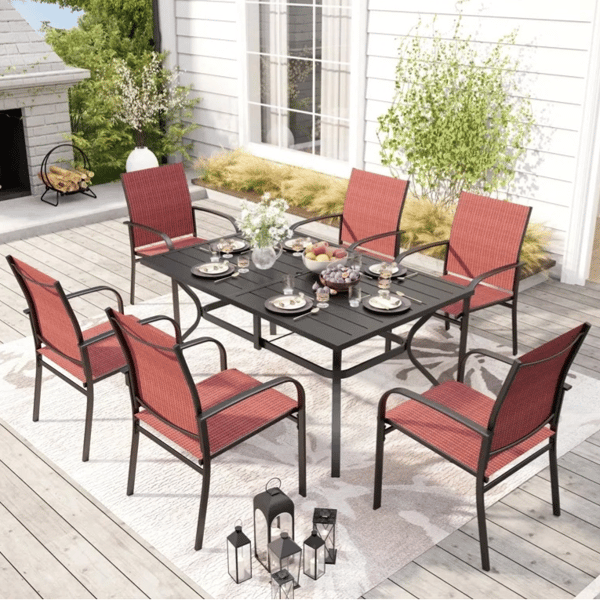 Patio Dining Set with 6 Armchairs $360