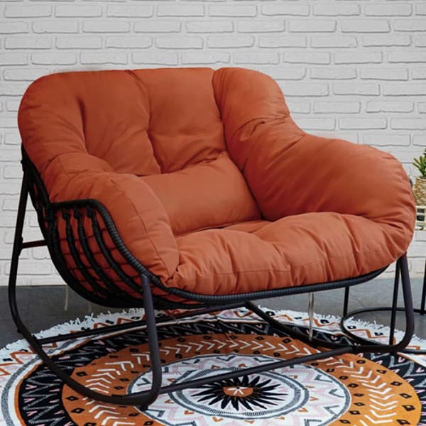 Iron Outdoor Rocker with Cushion $133