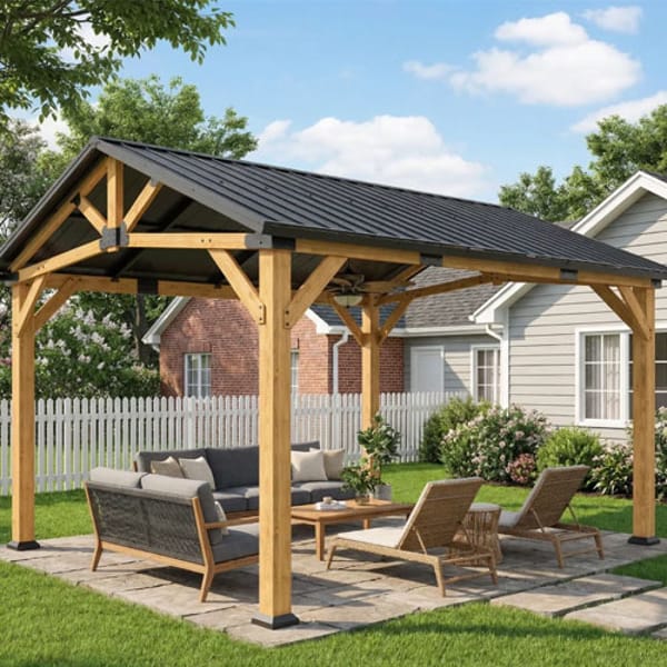 13' x 11' Gazebo With Metal Roof $1,035