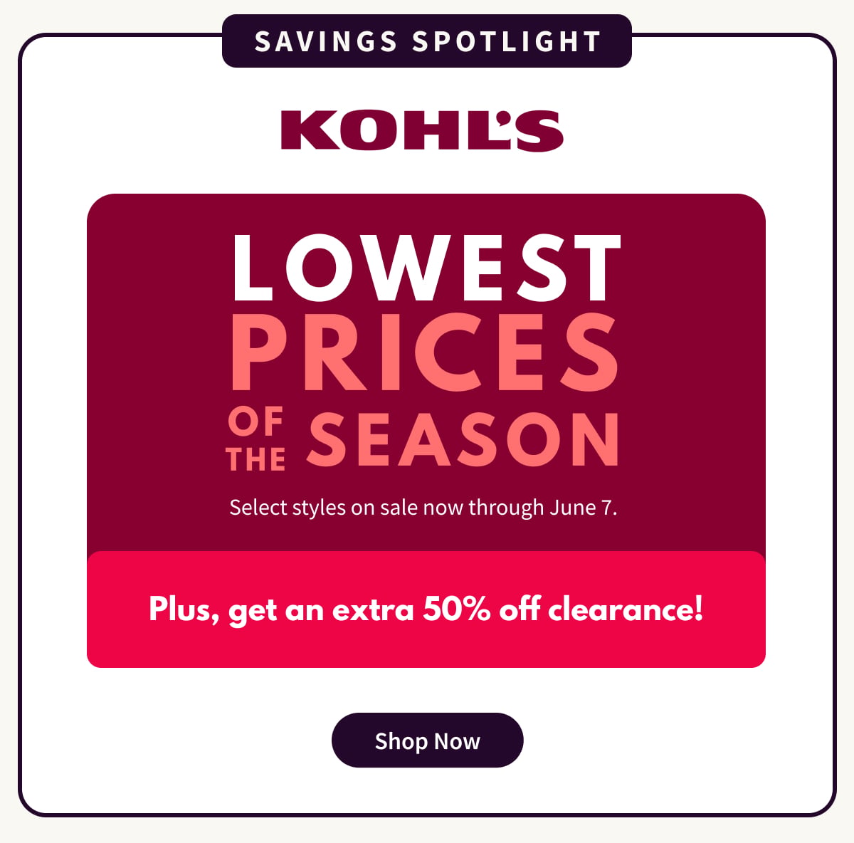 kohls deals