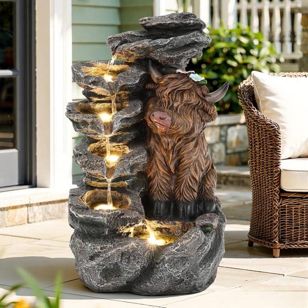 You Need This Highland Cow Fountain.