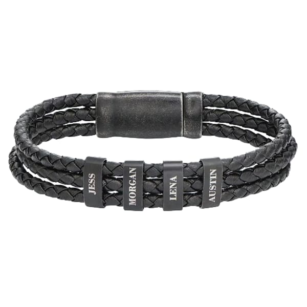 Custom Leather Bracelet for Dad, $66