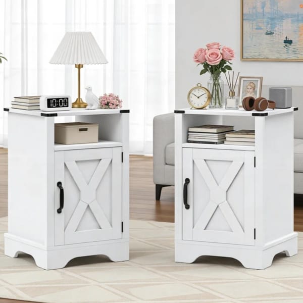 2 Side Tables with Charging Stations $99