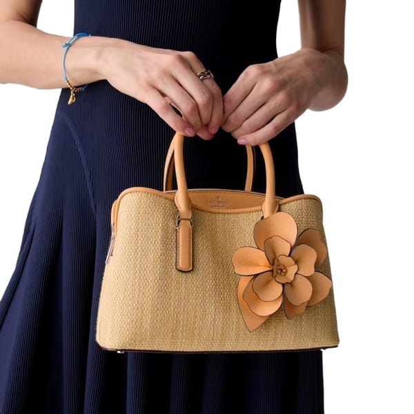 Kate Spade Straw Satchel + Charm $112