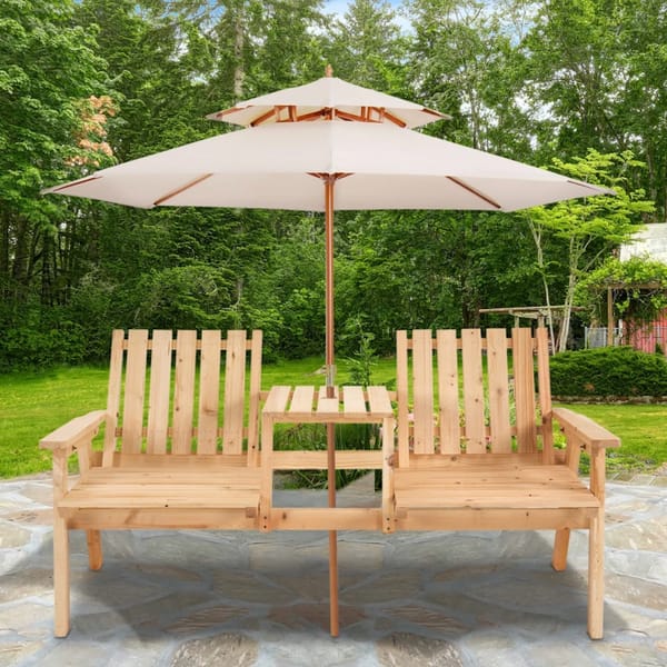 Patio Wood Bench with Table $108