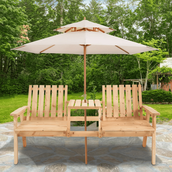 Patio Wood Bench with Table $108