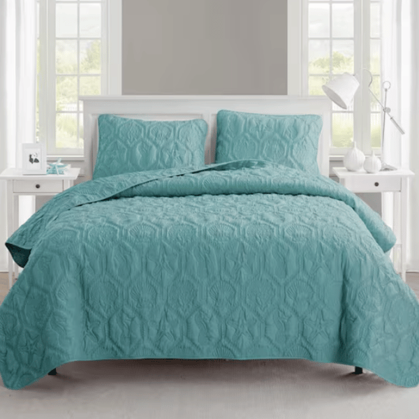 3pc King Beachy Embossed Quilt Set $28