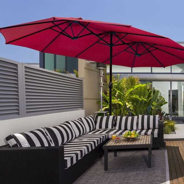15' Double Patio Umbrella with Base $90