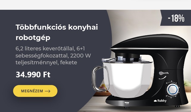 Többfunkciós konyhai robotgép 6,2 literes keverőtállal - 2200W csak 34.990 Ft