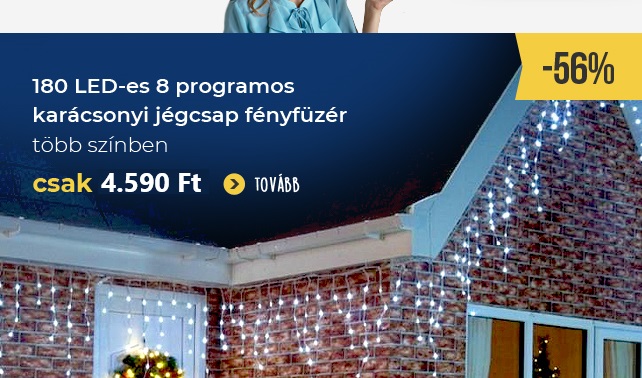 🎄180 LED-es 8 programos karácsonyi jégcsap fényfüzér, izzósor, 8,5 m több színben most csak 4.590 Ft ✨