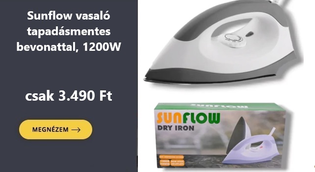 Sunflow vasaló tapadásmentes bevonattal, 1200W csak 3.490 Ft