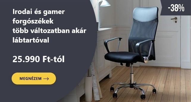 Irodai és gamer forgószékek több változatban akár lábtartóval már 25.990 Ft-tól