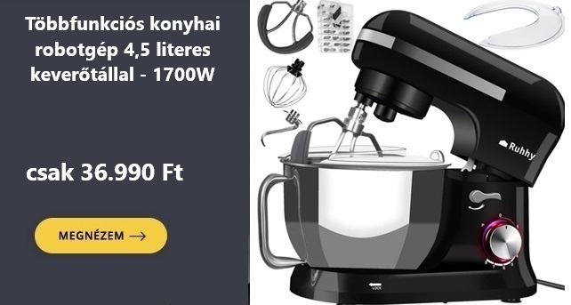 🎄Karácsonyig még odaér!🎄Többfunkciós konyhai robotgép 4,5 literes keverőtállal - 1700W csak 36.990 Ft