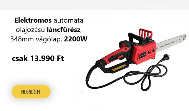 Elektromos kompakt automata olajozású láncfűrész, 12