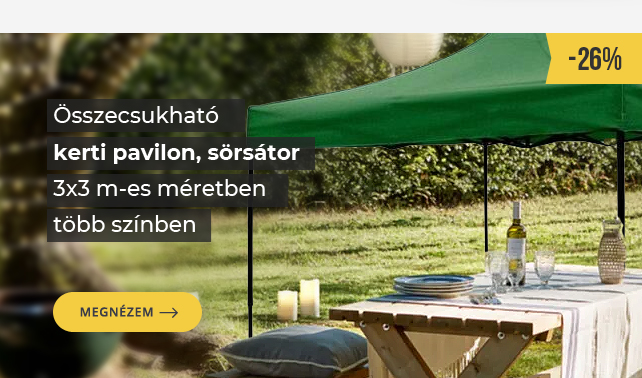 🌞 Összecsukható kerti pavilon, sörsátor 3x3m-es méretben több színben csak 21.990 Ft