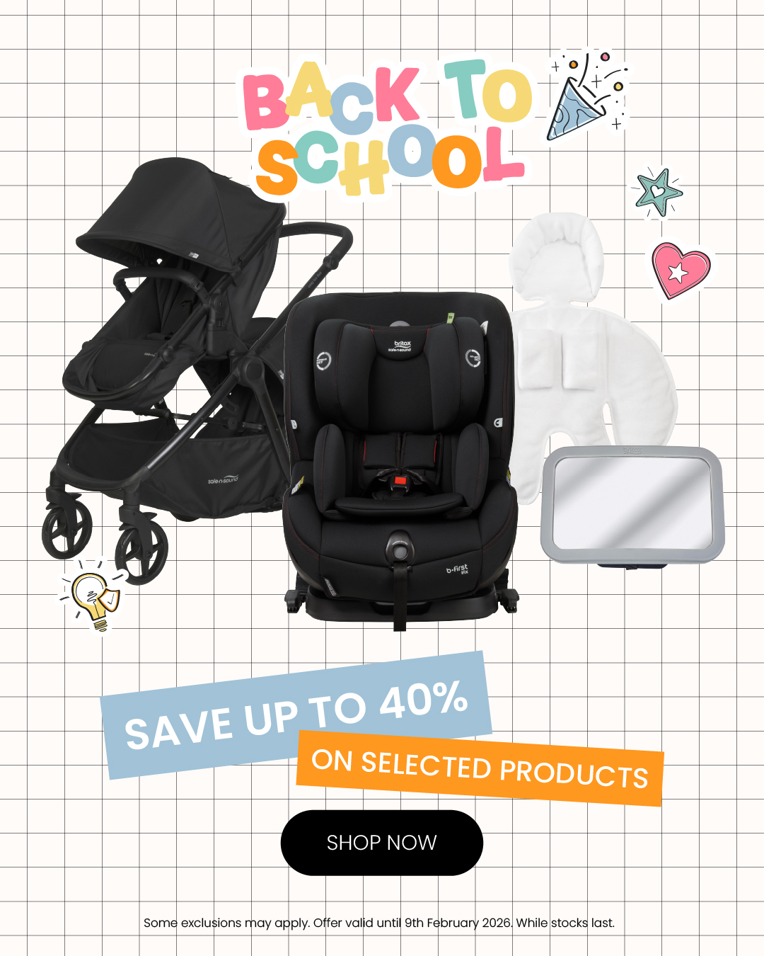 Back to School Sale | Save up to 40% on selected products | Shop Now