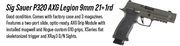 Sig Sauer P320 AXG Legion 9mm 21+1rd