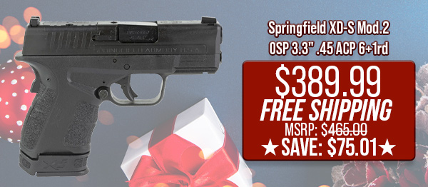 Springfield XD-S Mod.2 OSP 3.3" .45 ACP 6+1rd $389.99 Free Shipping