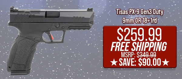 Tisas PX-9 Gen3 Duty 9mm OR 18+1rd $259.99 Free Shipping