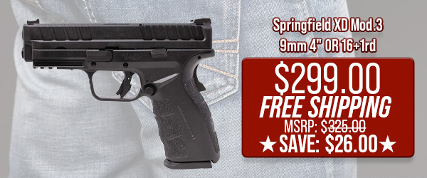 Springfield XD Mod.3 9mm 4" OR 16+1rd $299.00 Free Shipping