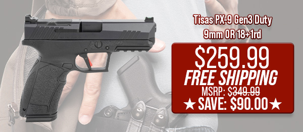 Tisas PX-9 Gen3 Duty 9mm OR 18+1rd $259.99 Free Shipping