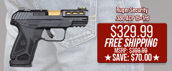 Ruger Security .380 ACP 15+1rd $329.99 Free Shipping