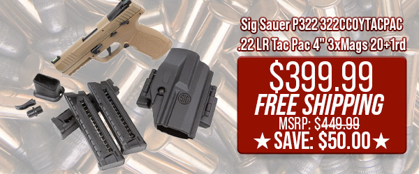 Sig Sauer P322 322CCOYTACPAC .22 LR Tac Pac 4" 3xMags 20+1rd $399.99 Free Shipping