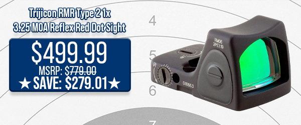 Trijicon RMR Type 2 1x 3.25 MOA Reflex Red Dot Sight $499.99